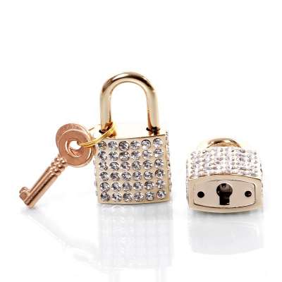 AJF rhinestone wedding card box padlock crystal gift wedding decoration