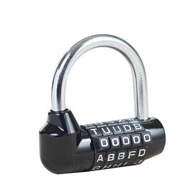 AJF High quality U shaped replaced 5 letters numbers fitness gym combination padlock