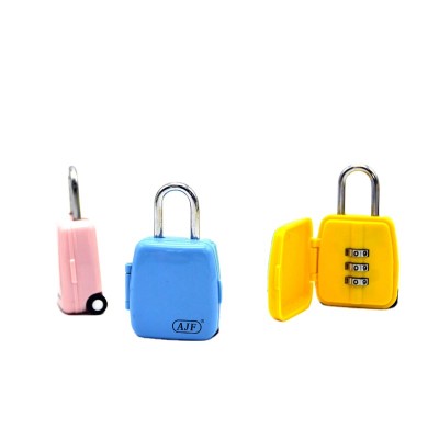 AJF New cartoon bag combination lock padlock creative suitcase mini  diary lock cabinet door lock